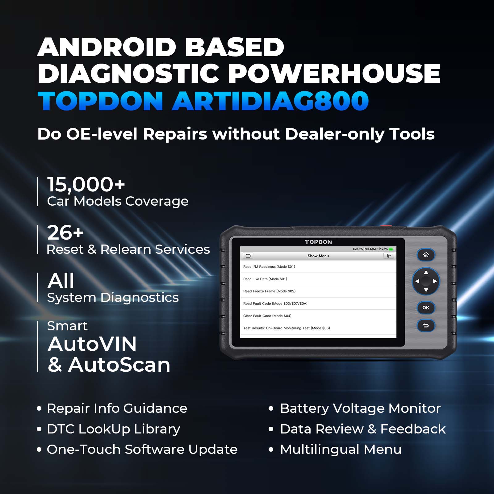 TOPDON Scan Tool 7" Tablet w/28 Service Functions