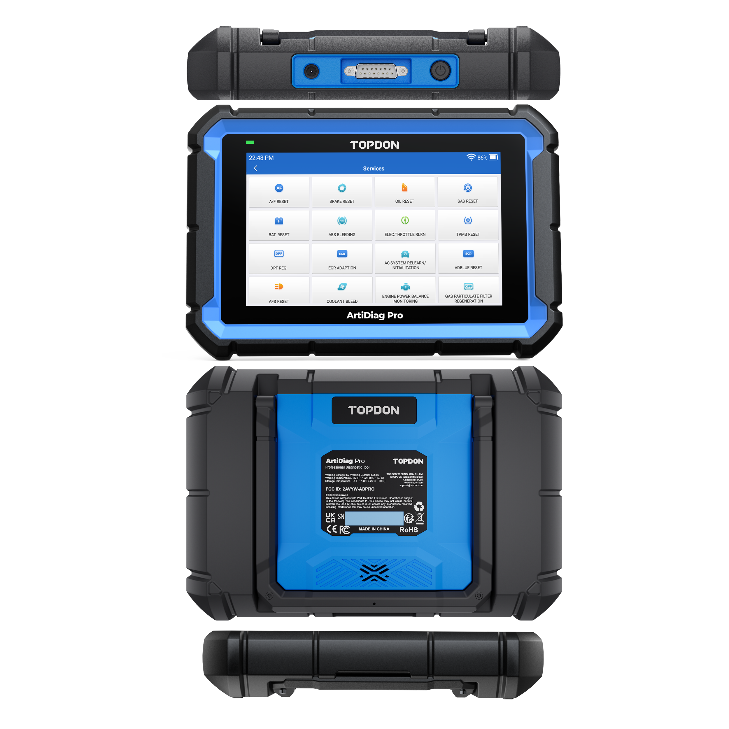 TOPDON 7" Scan Tool w/Service Functions & Bi-Directional Controls