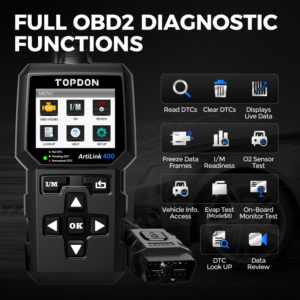 TOPDON Code Reader - 2.4" Screen & Data Graphing