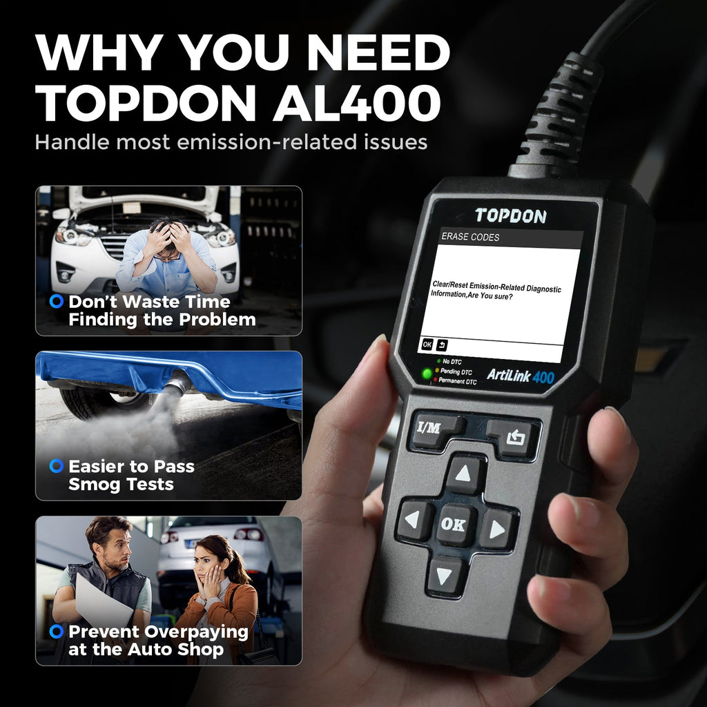 TOPDON Code Reader - 2.4" Screen & Data Graphing