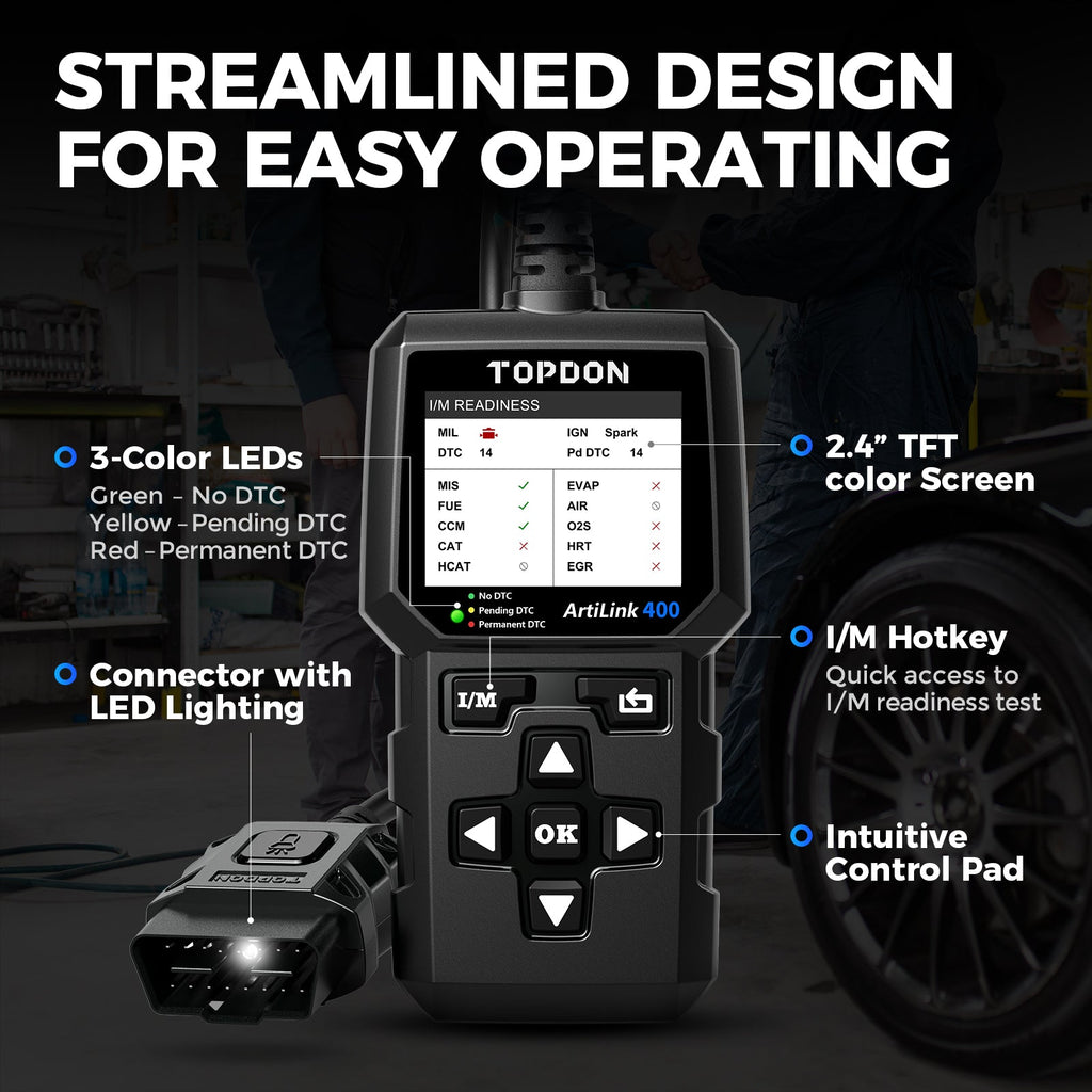 TOPDON Code Reader - 2.4" Screen & Data Graphing