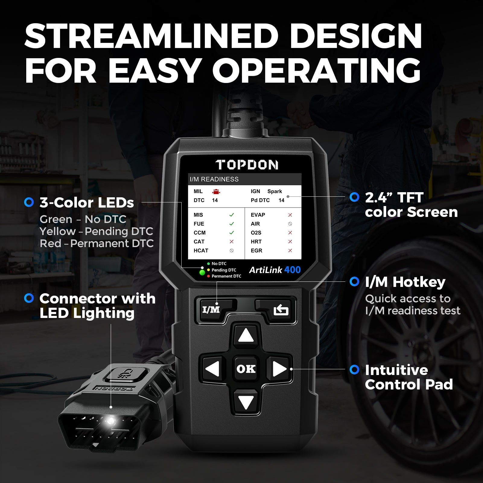 TOPDON Code Reader - 2.4" Screen & Data Graphing