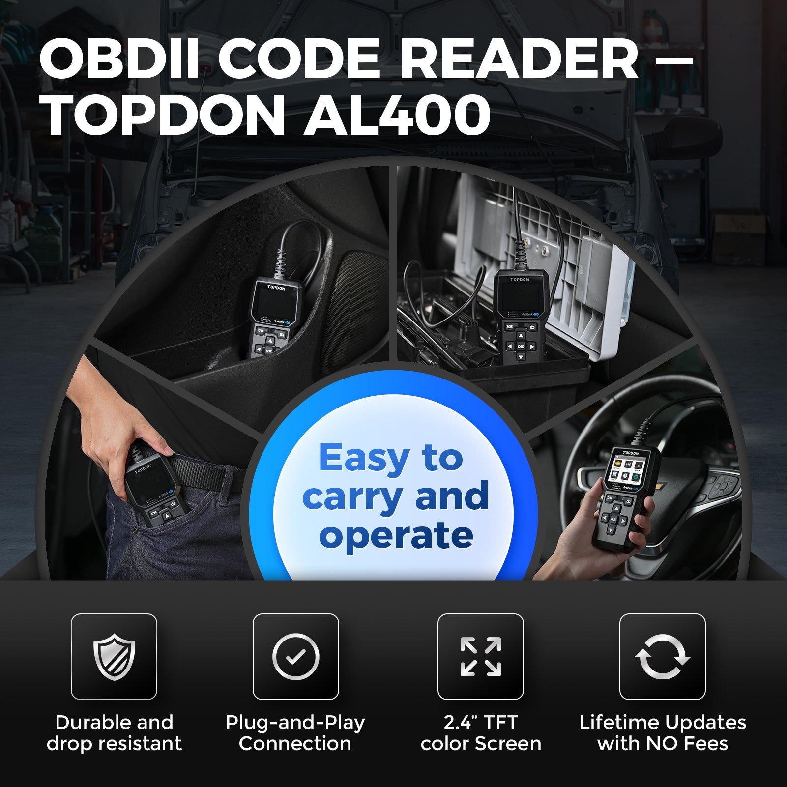 TOPDON Code Reader - 2.4" Screen & Data Graphing