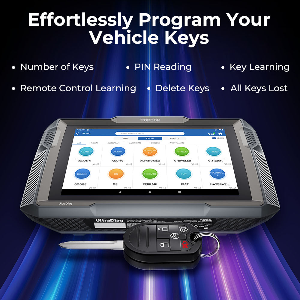TOPDON 8" Scan Tool & Key Programming w/Bi-Directional Controls
