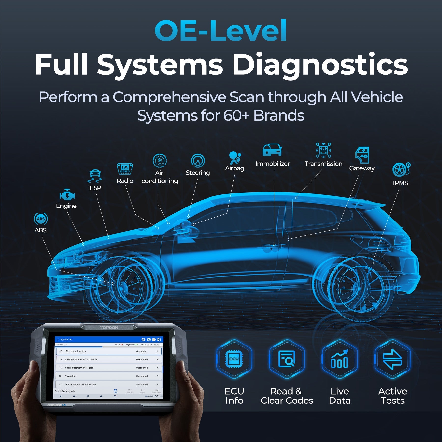 TOPDON 8" Scan Tool Full System Diagnostics