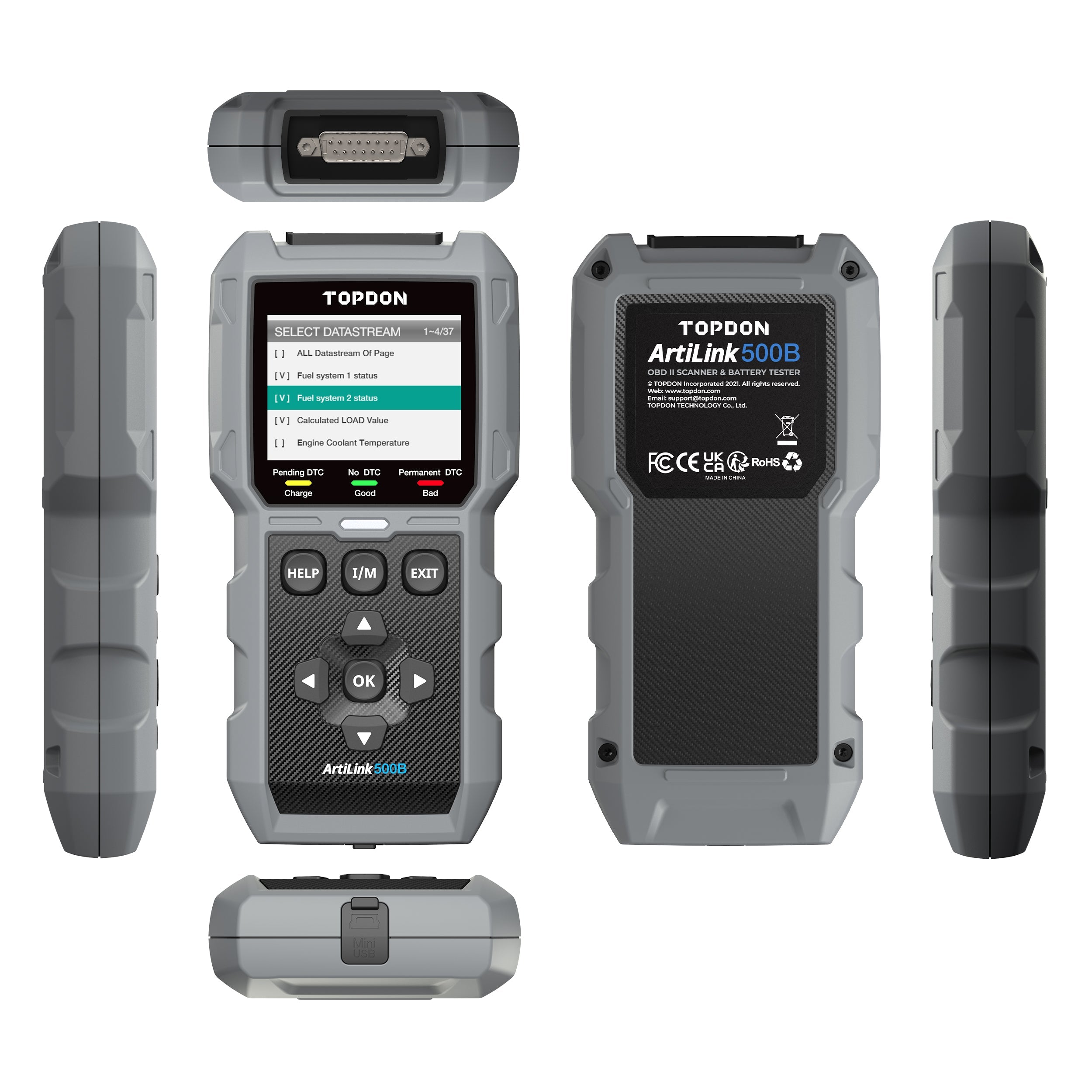 TOPDON 2-in-1 Code Reader & Battery Tester w/Data Graphing