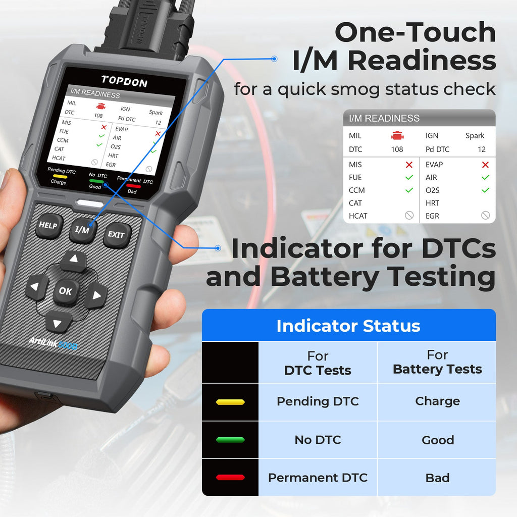 TOPDON 2-in-1 Code Reader & Battery Tester w/Data Graphing