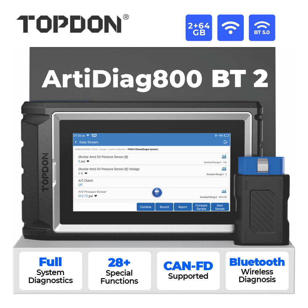 TOPDON 6" Bluetooth Scan Tool w/Service Functions & CAN-FD