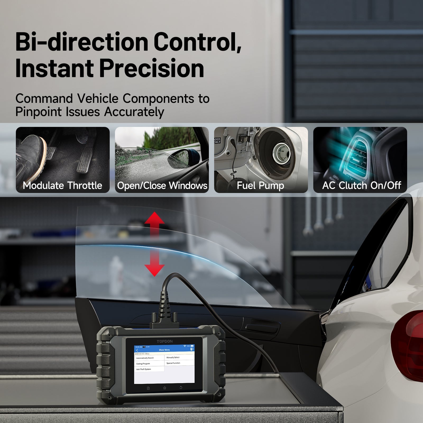 TOPDON 4" Scan Tool for Euro Vehicles, ECU Coding, Free Updates