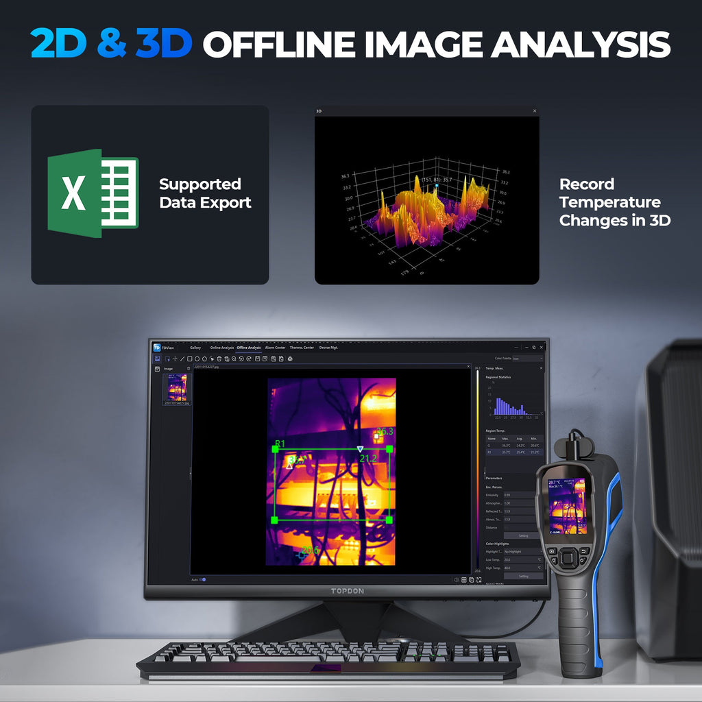 TOPDON Handheld Thermal Imaging Camera, Dual Camera, High Temp Range