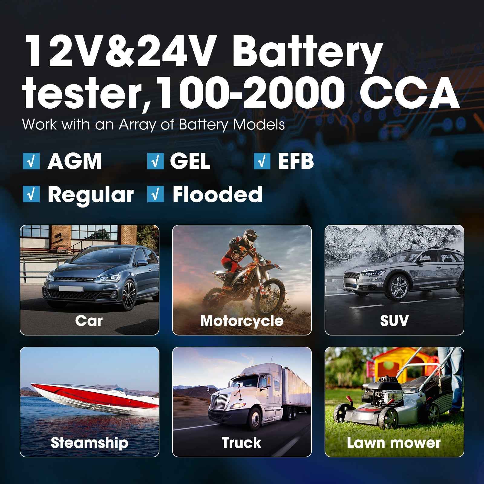 TOPDON 12V Battery & 12V/24V System Tester