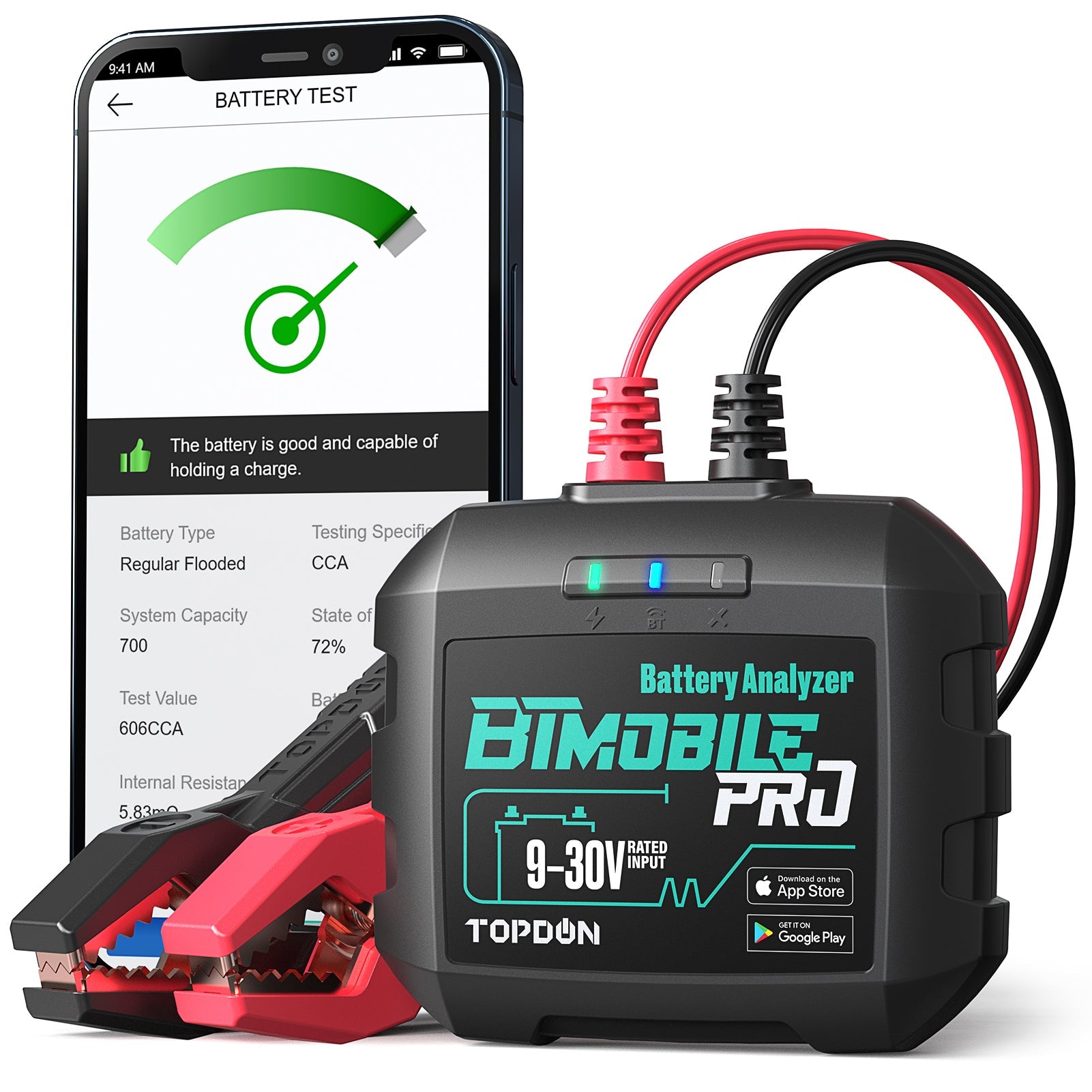 TOPDON 12V Bluetooth Battery and 12V/24V System Tester
