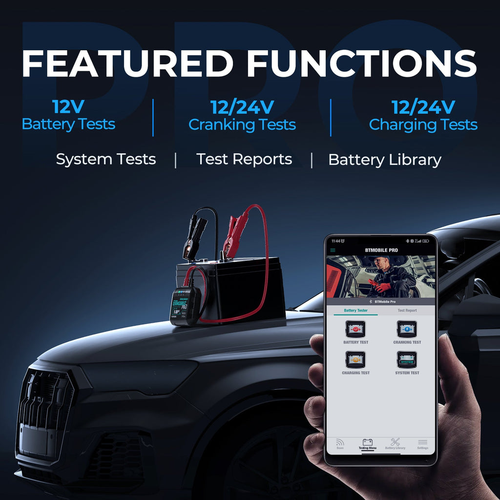 TOPDON 12V Bluetooth Battery and 12V/24V System Tester