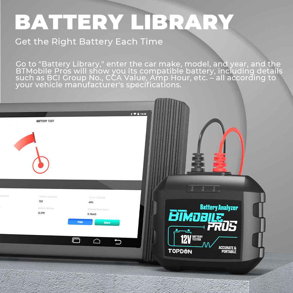 TOPDON 12V Battery & System Tester Compatible w/Phoenix Line
