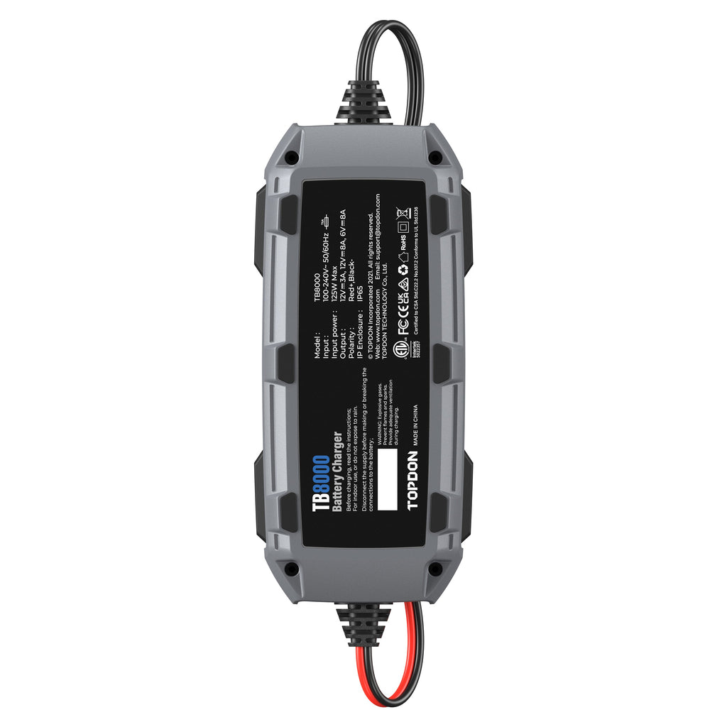 TOPDON 8A Smart Battery Charger LI, WET, GEL, MF, CAL, EFB, AGM