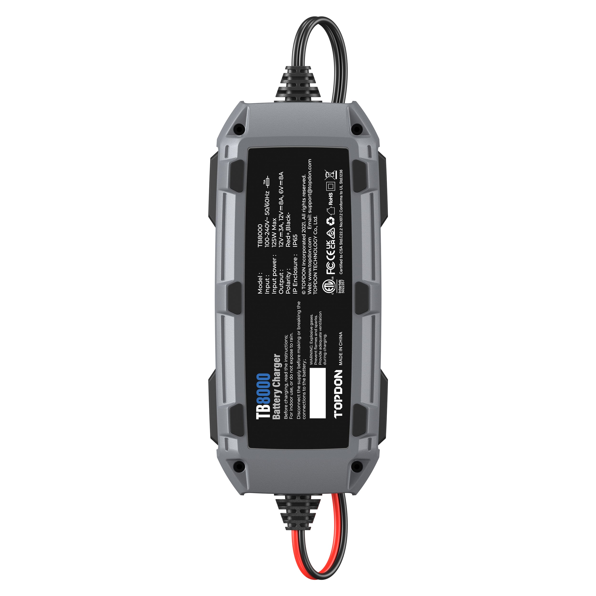 TOPDON 8A Smart Battery Charger LI, WET, GEL, MF, CAL, EFB, AGM