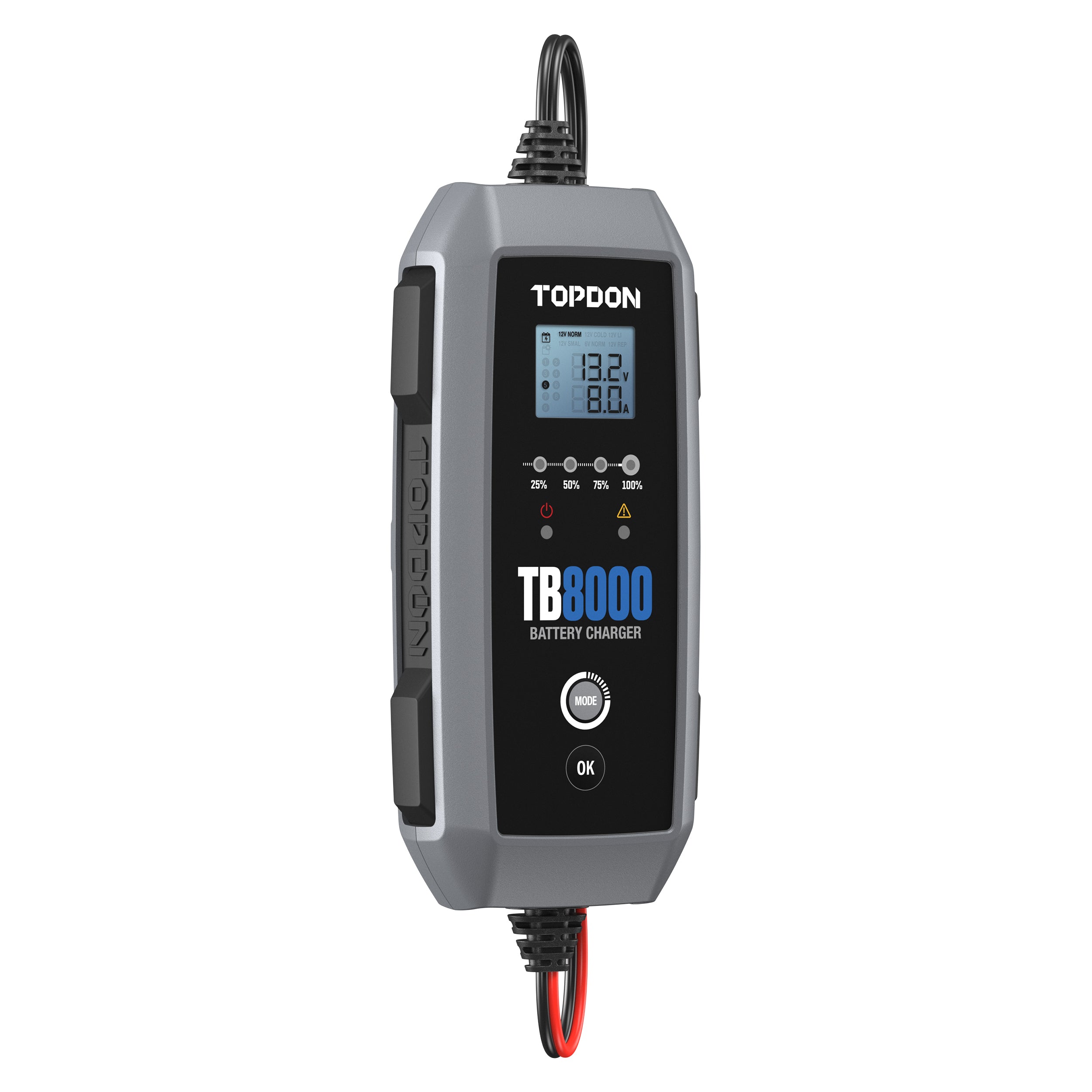 TOPDON 8A Smart Battery Charger LI, WET, GEL, MF, CAL, EFB, AGM