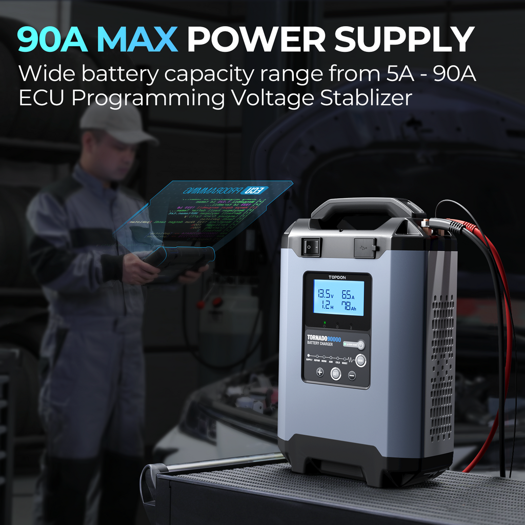 TOPDON 90A Stable Power Supply & Smart Charger 12V/24V