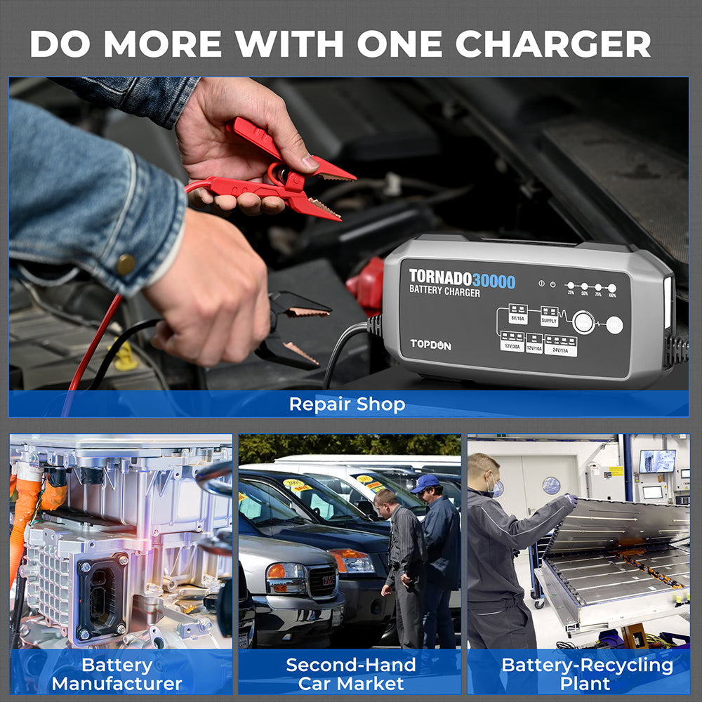 TOPDON 30A Smart Charger and Power Supply 12V/24V