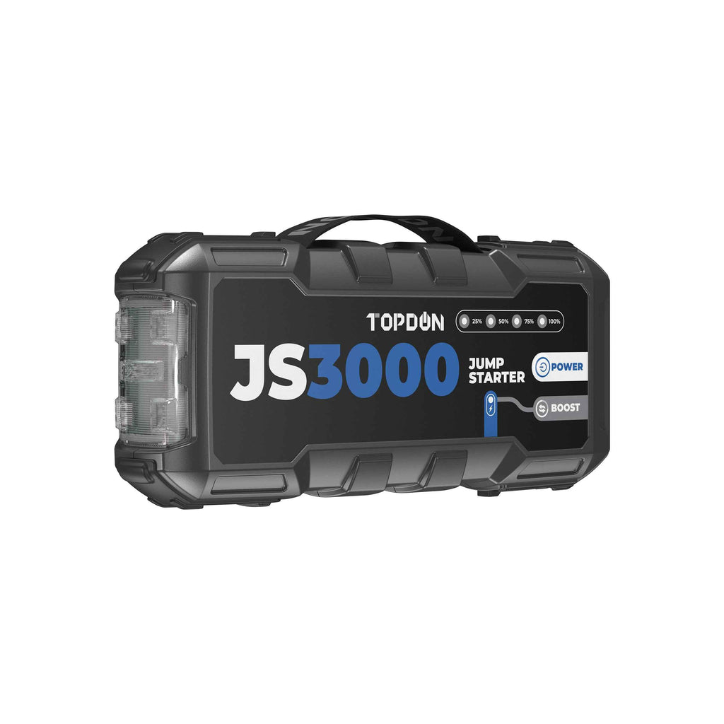 TOPDON 3000 Peak Amp Battery Jumpstarter, Power Bank, & Flashlight