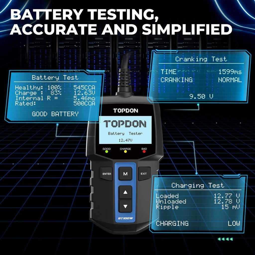 TOPDON Bluetooth 12V Battery & System Tester