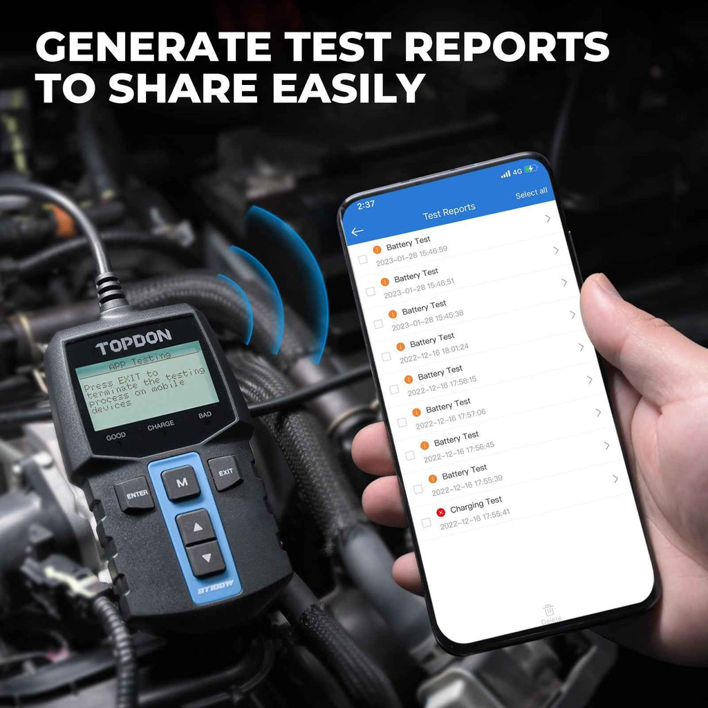 TOPDON Bluetooth 12V Battery & System Tester