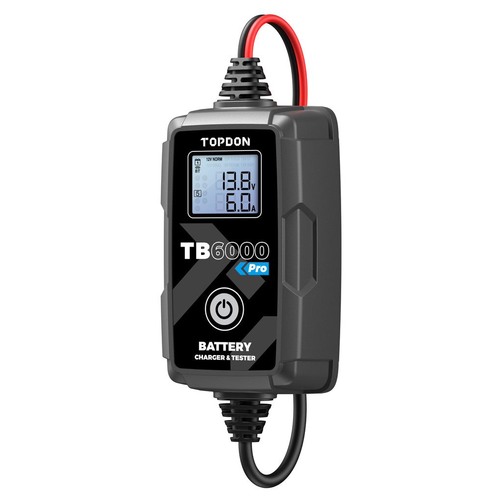 TOPDON 2-in-1 6A Battery Charger & Battery Tester with App