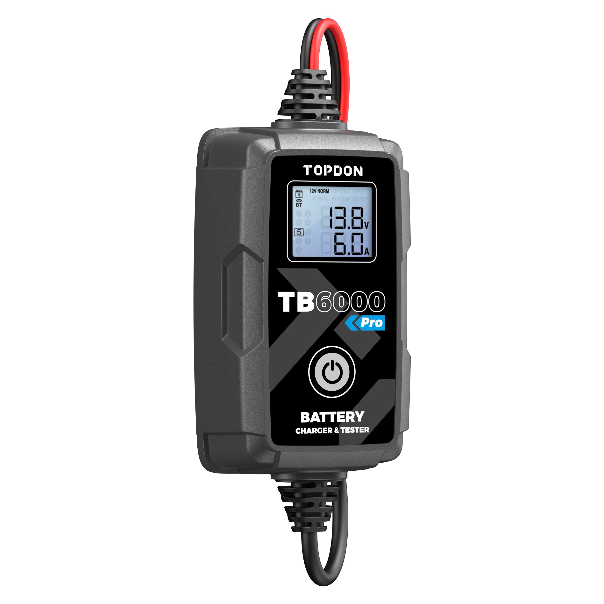 TOPDON 2-in-1 6A Battery Charger & Battery Tester with App