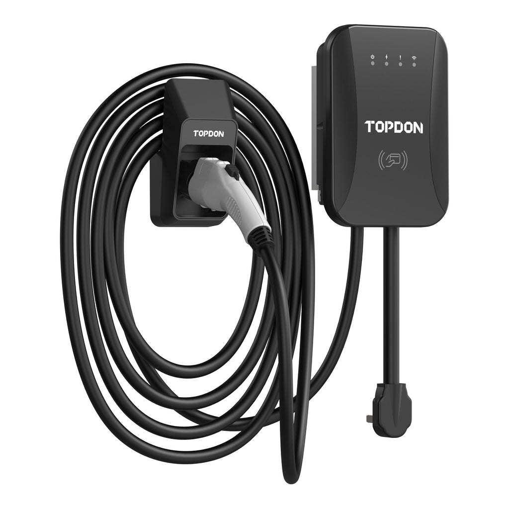 TOPDON 40A Level 2 EV Charger w/25FT Cable J1772 Plug, RFID Mode