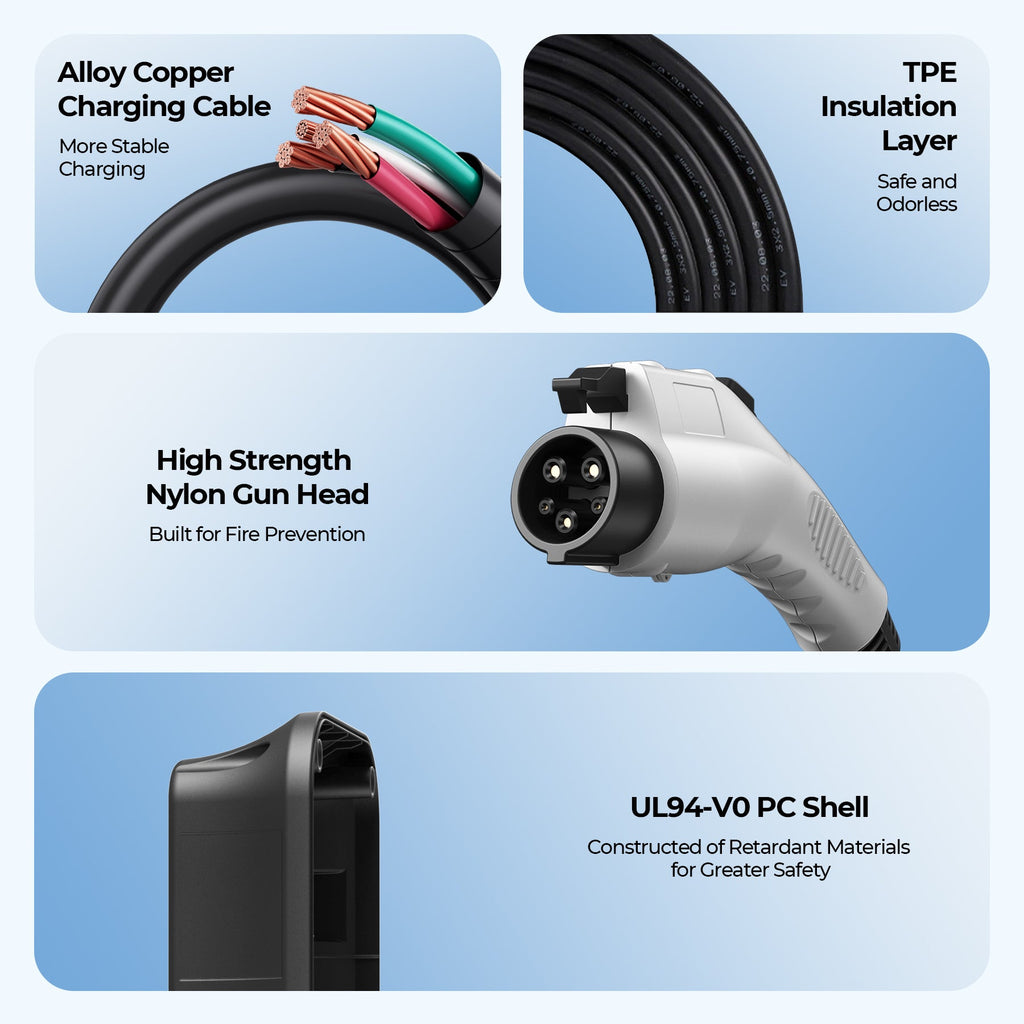 TOPDON 40A Level 2 EV Charger w/25FT Cable J1772 Plug, RFID Mode