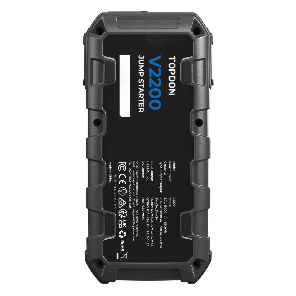 TOPDON 2200 Peak Amp Jump Starter, Power Bank, & Flashlight