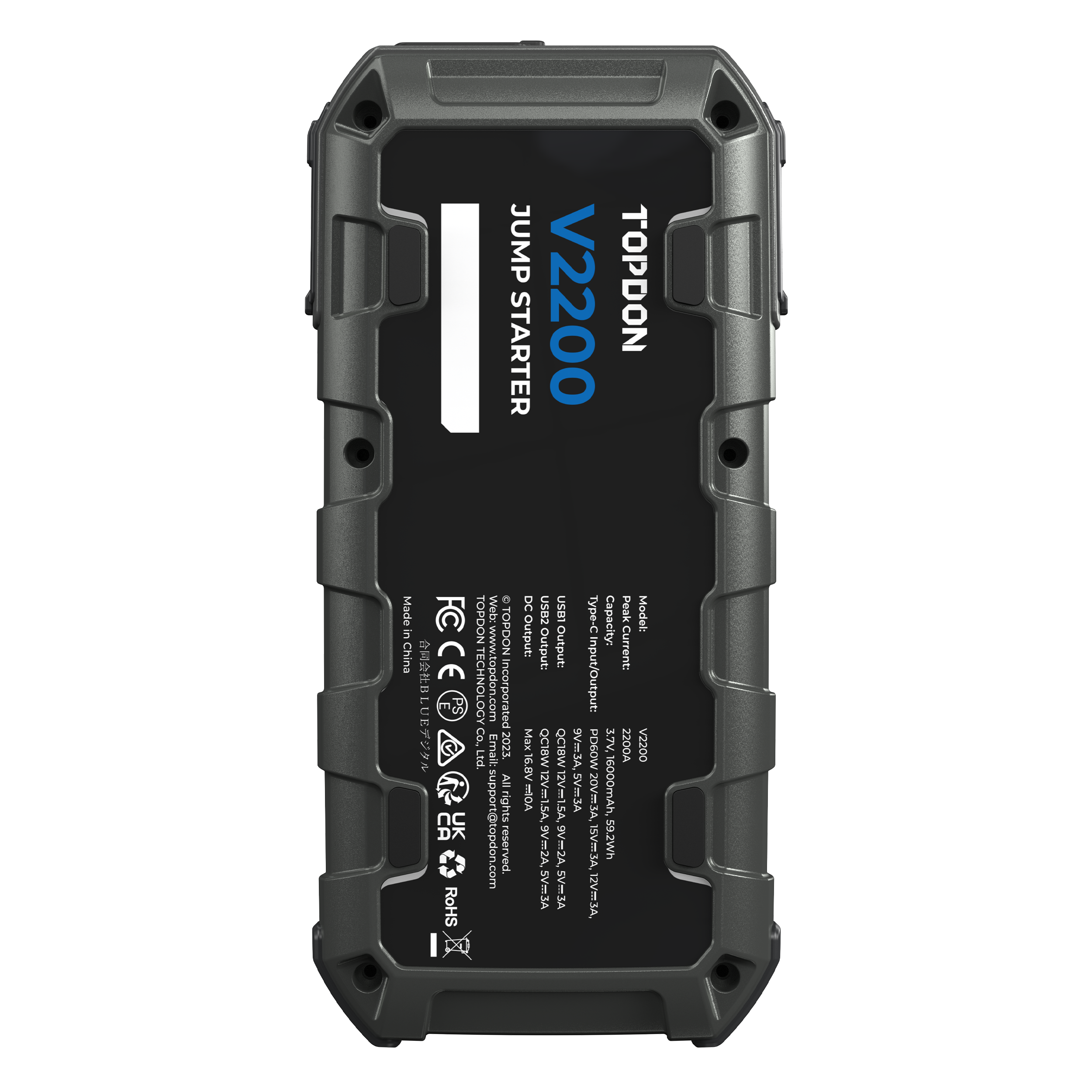 TOPDON 2200 Peak Amp Jump Starter, Power Bank, & Flashlight