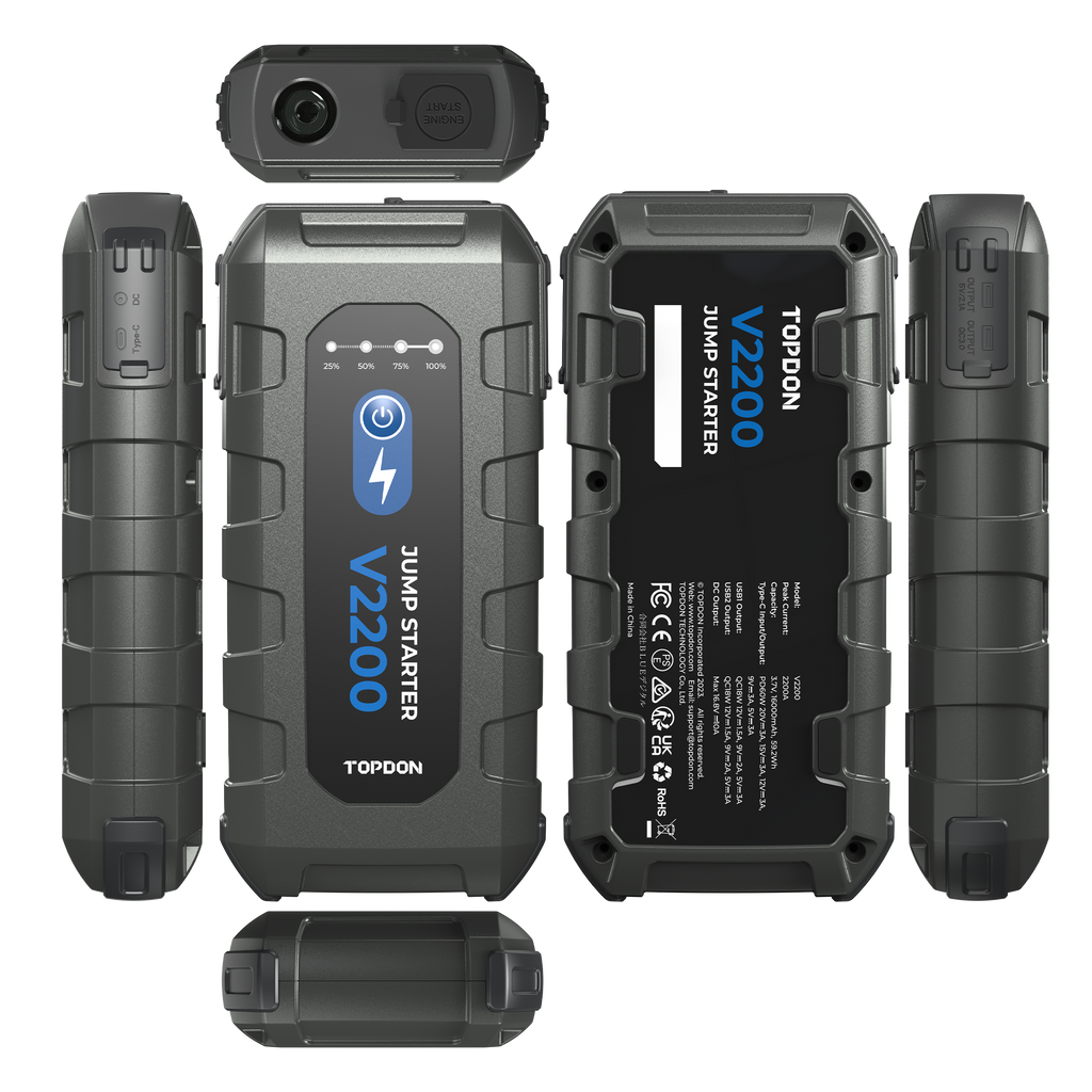 TOPDON 2200 Peak Amp Jump Starter, Power Bank, & Flashlight