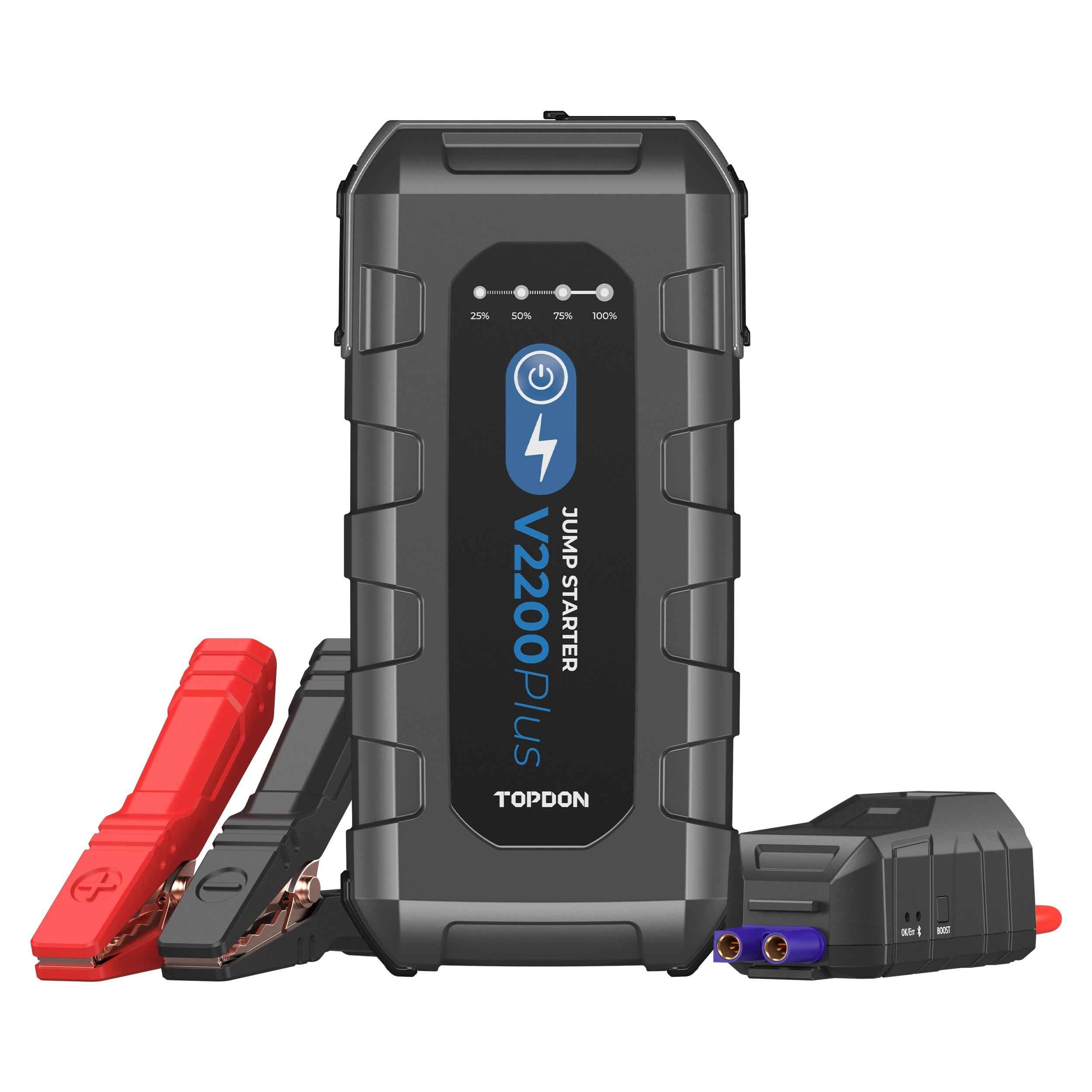TOPDON 2-in-1 2200 Peak Amp Jump Starter & Battery/System Tester