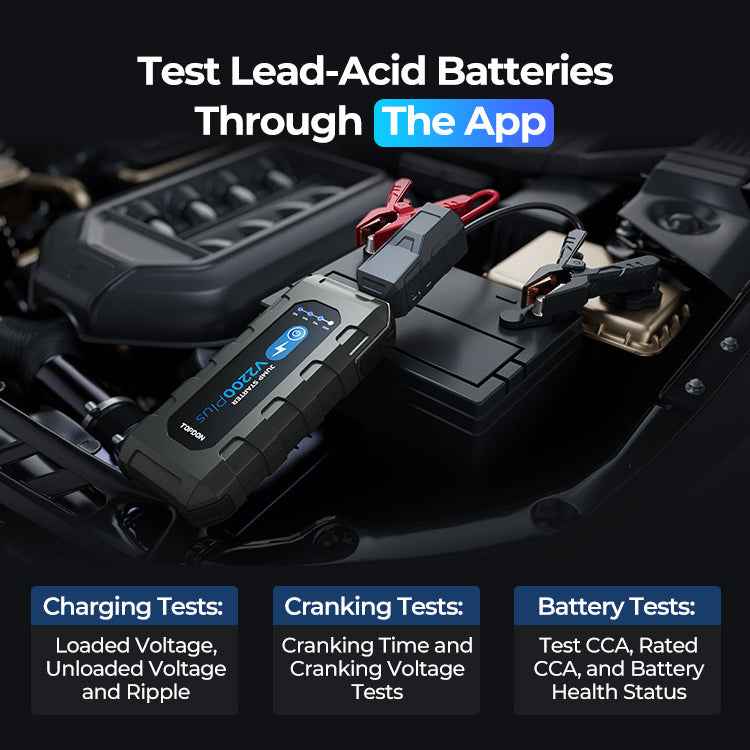 TOPDON 2-in-1 2200 Peak Amp Jump Starter & Battery/System Tester