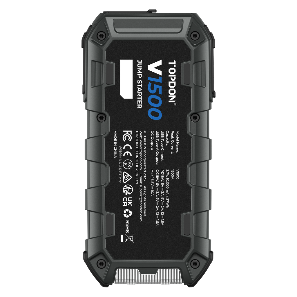 TOPDON 1500A Jump Starter & Booster, Power Bank & Flashlight