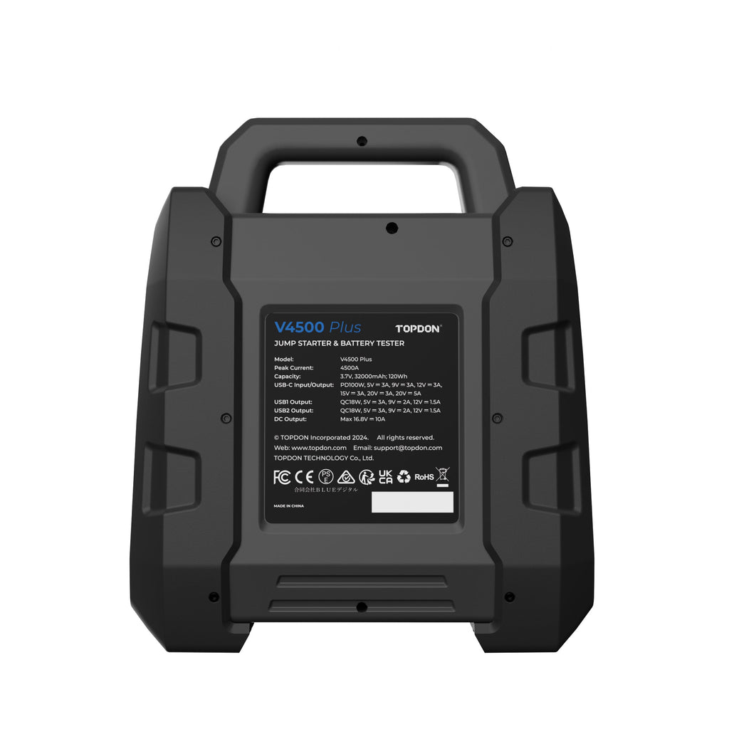 TOPDON 2-in-1 4500 Peak Amp Jump Starter & Battery/System Tester