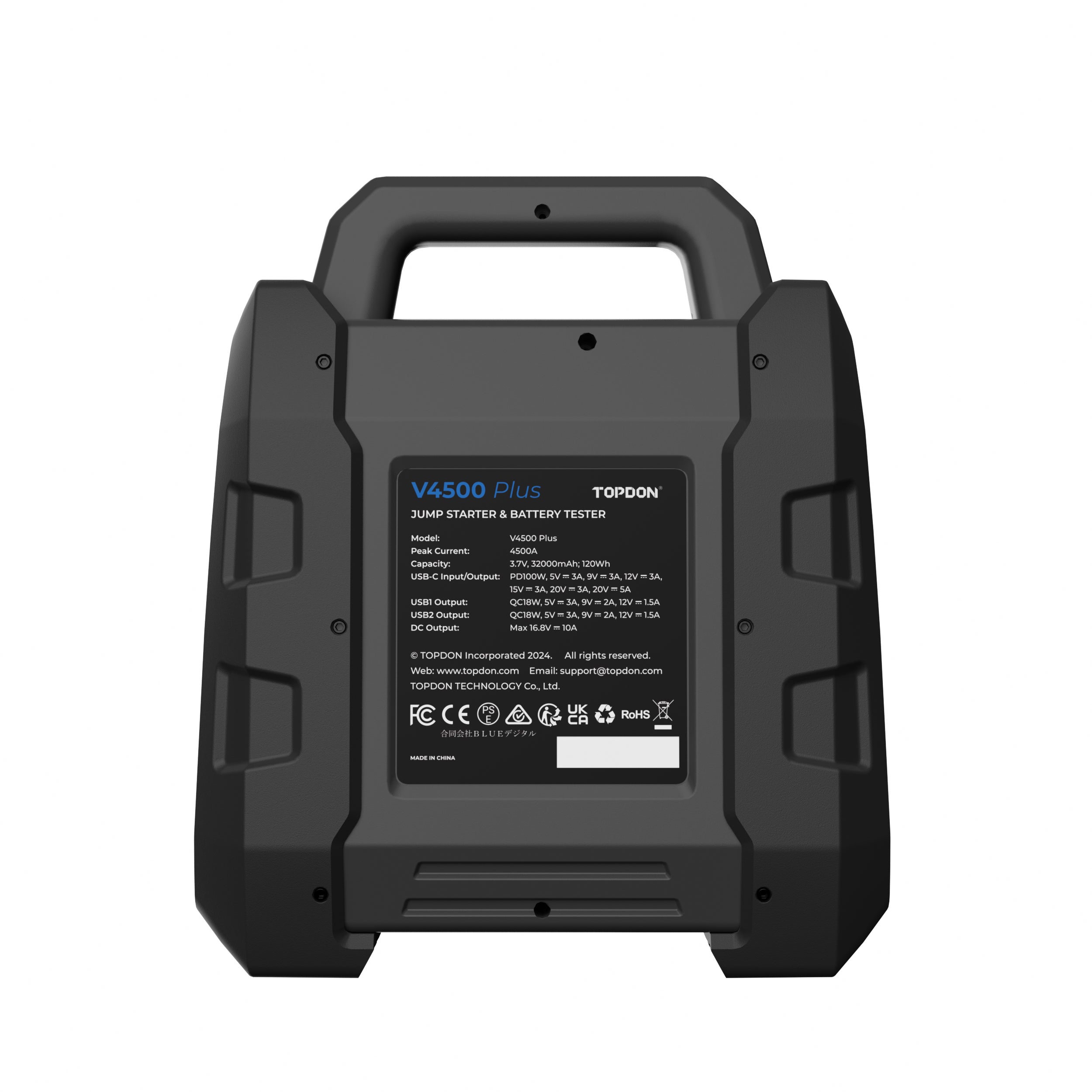 TOPDON 2-in-1 4500 Peak Amp Jump Starter & Battery/System Tester