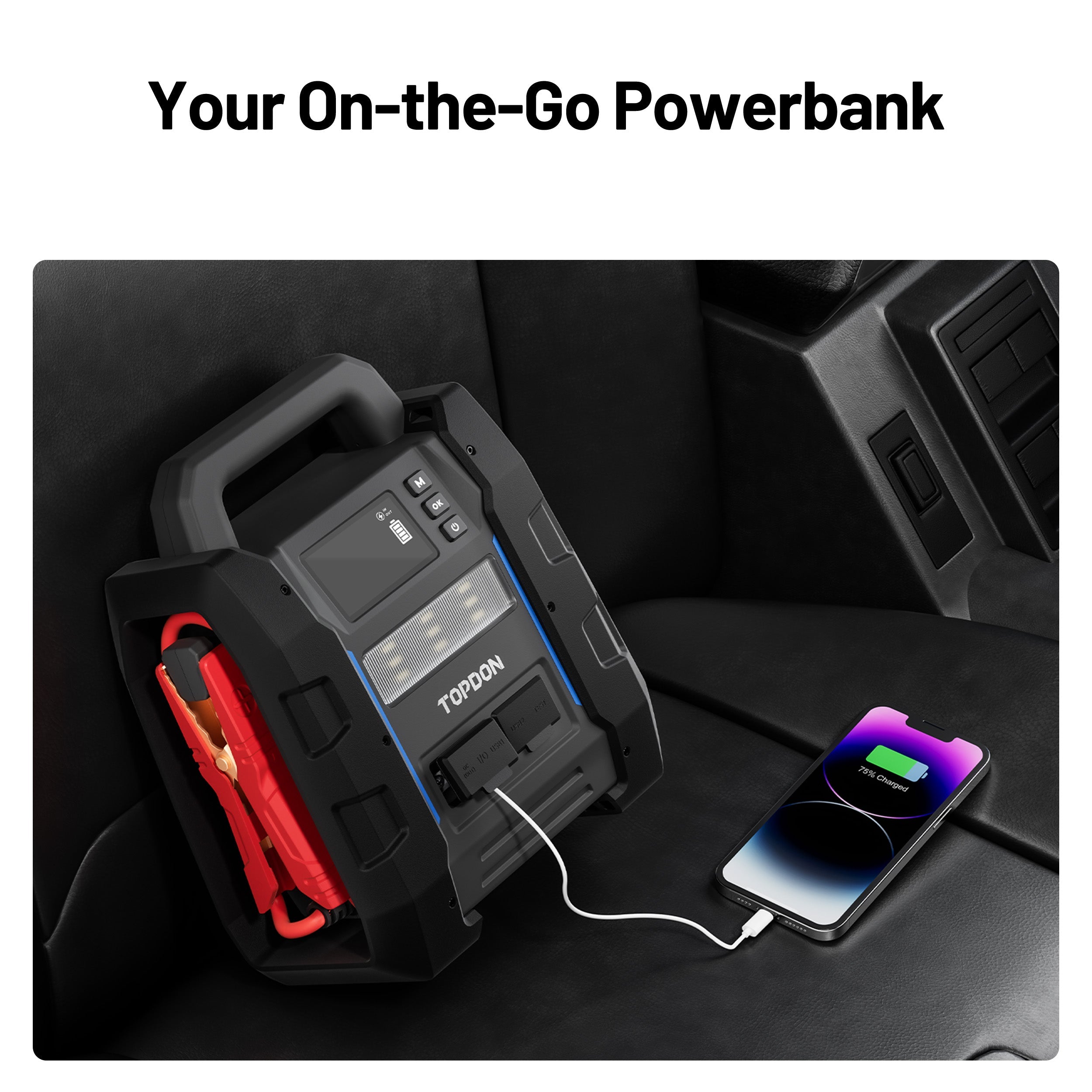 TOPDON 2-in-1 4500 Peak Amp Jump Starter & Battery/System Tester
