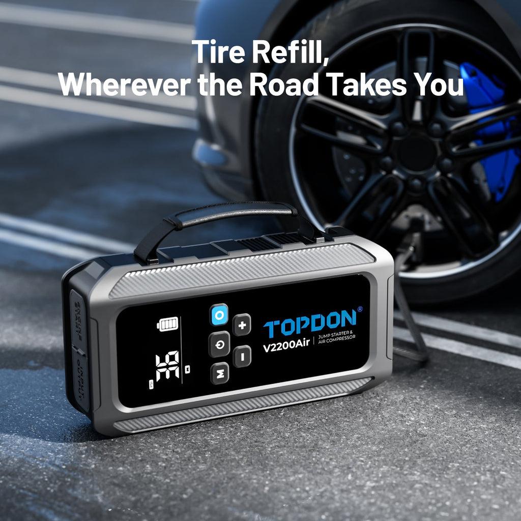 TOPDON 2-in-1 2200 Peak Amp Jump Starter & Tire Inflator