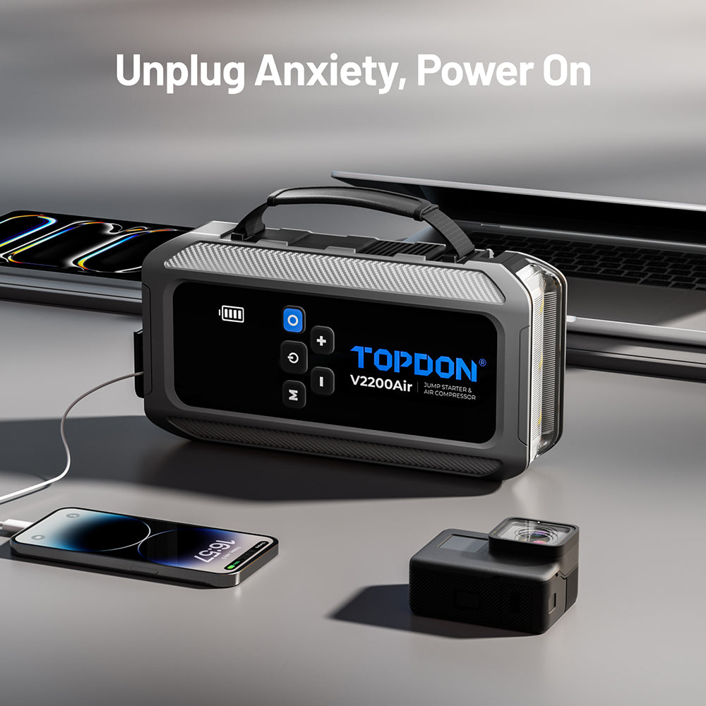 TOPDON 2-in-1 2200 Peak Amp Jump Starter & Tire Inflator