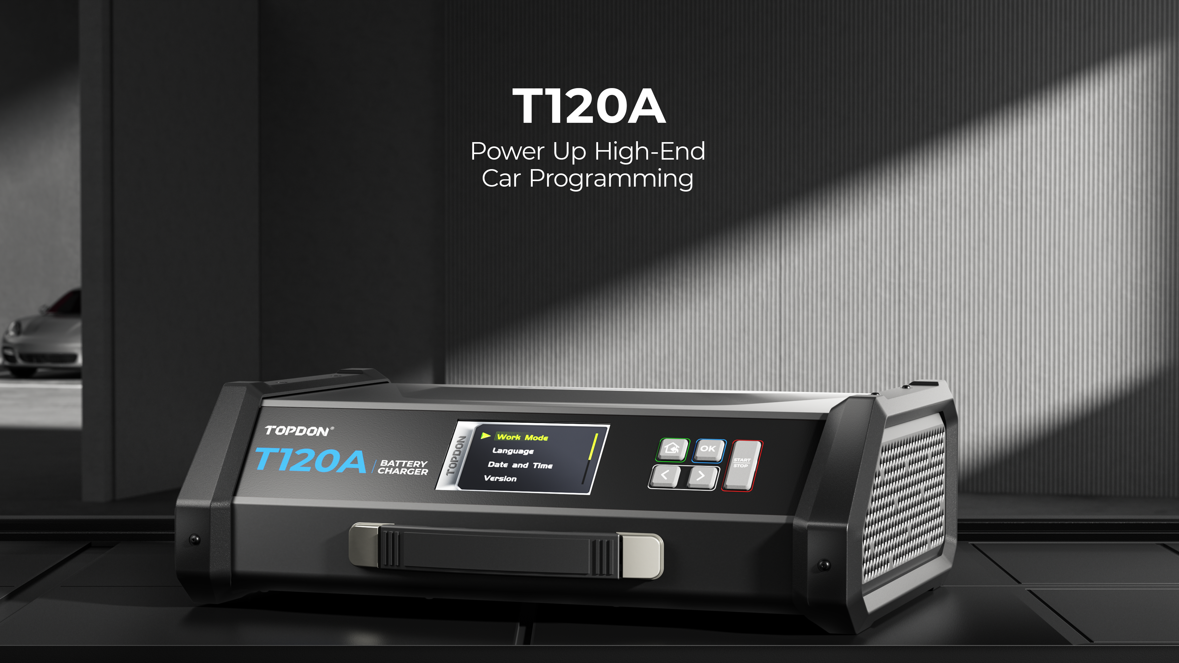 TOPDON 120A Stable Power Supply & 12V Battery Charger - 16.5 Ft.