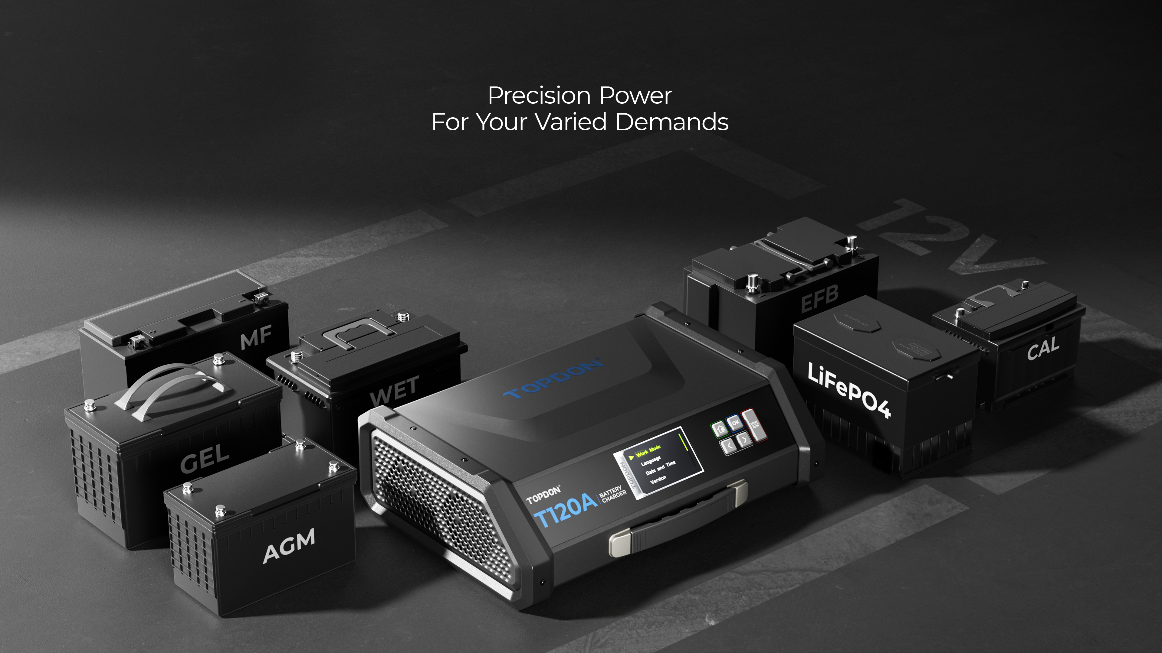 TOPDON 120A Stable Power Supply & 12V Battery Charger - 16.5 Ft.