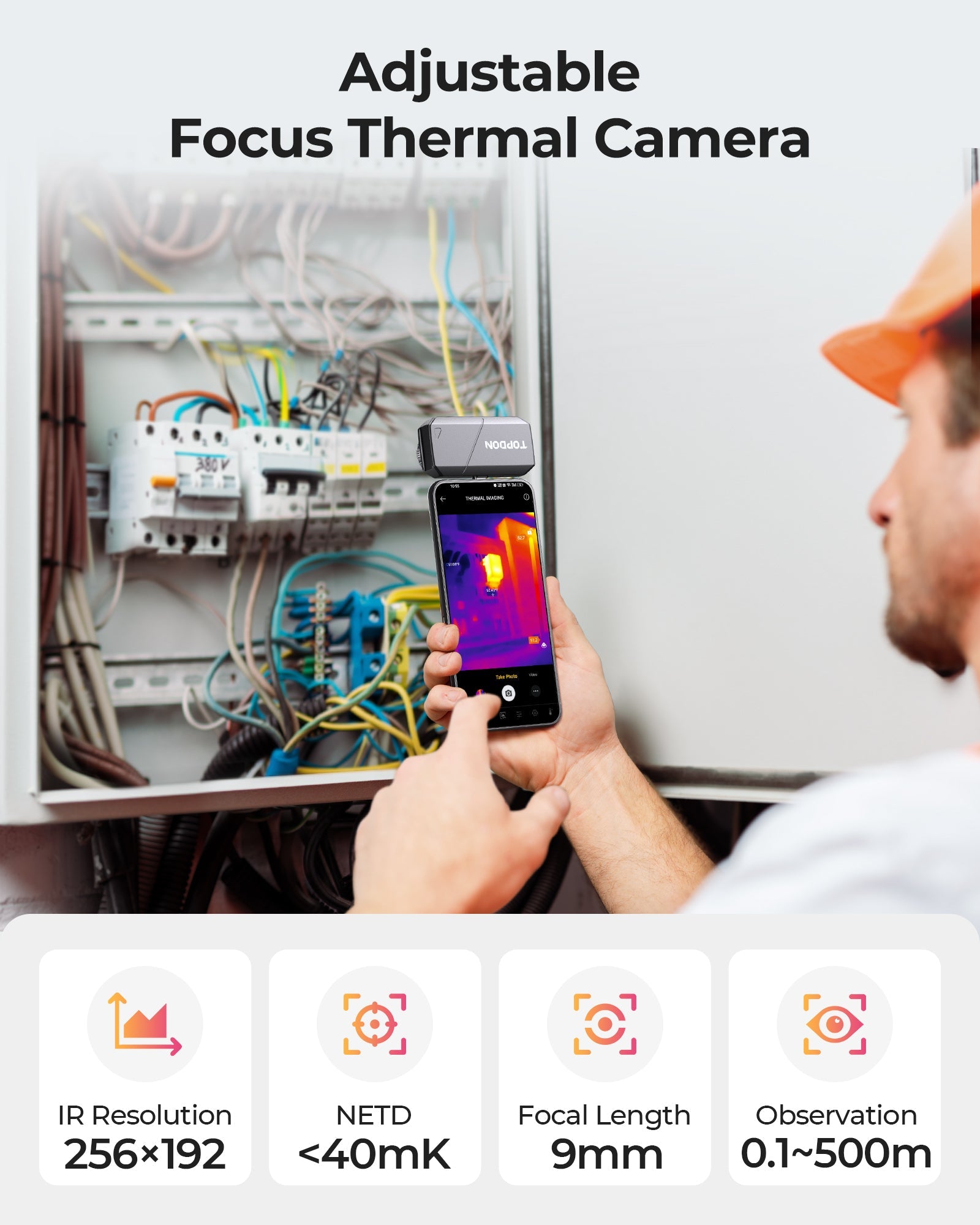 TOPDON Thermal Imaging Camera for Android Devices 9mm Adj. Lens