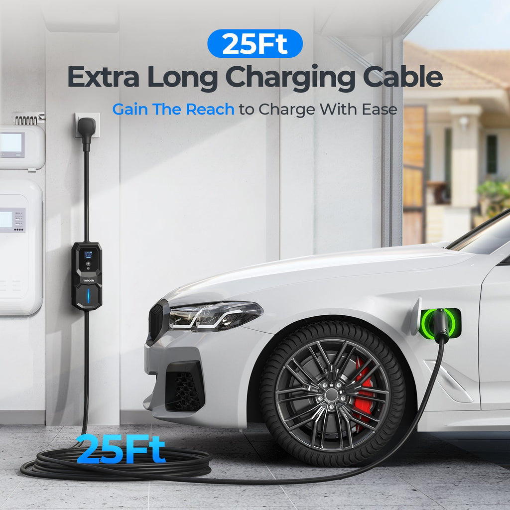 TOPDON Level 2 Portable EV Charger 32A, NEMA14-50P w/5-15P Adaptor