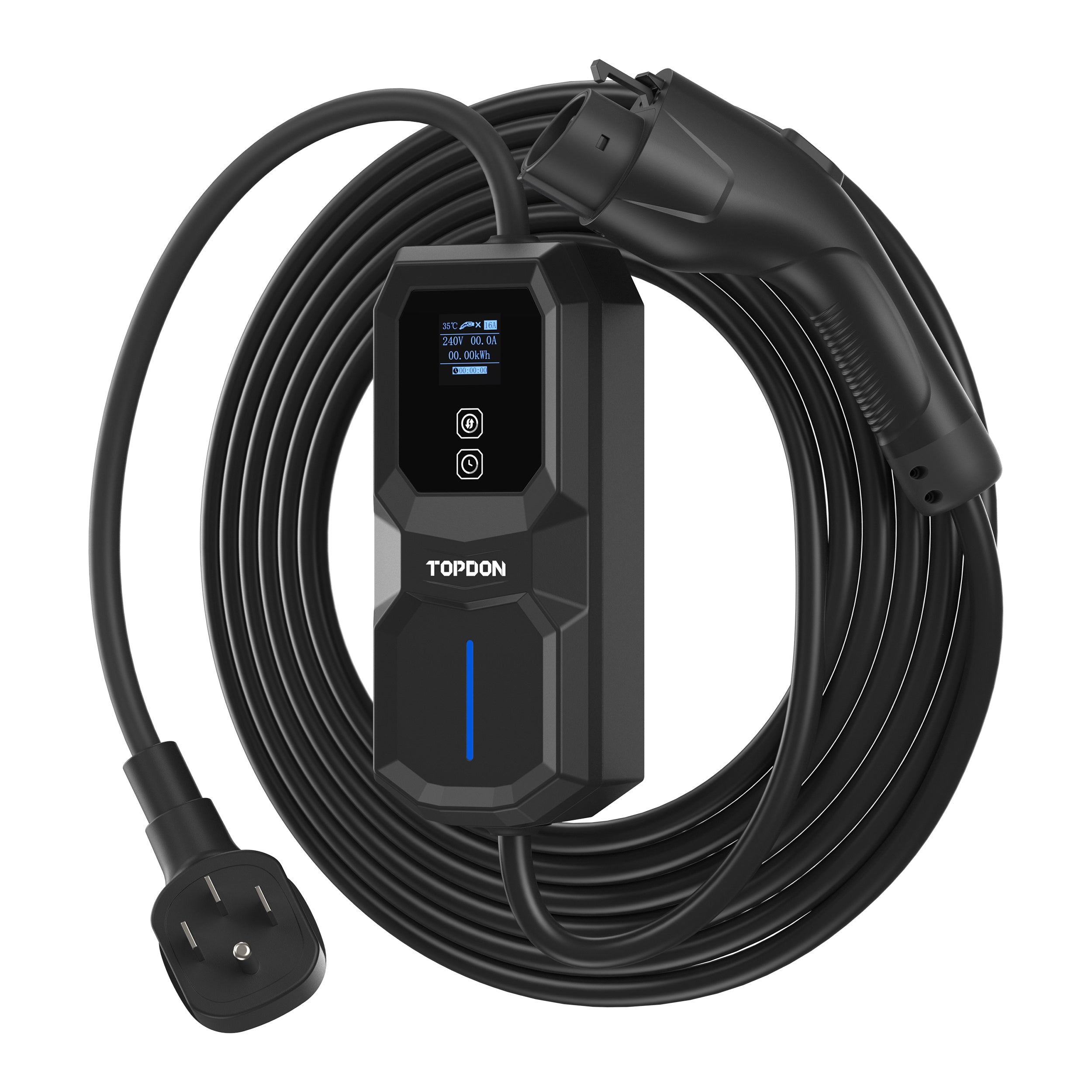 TOPDON Level 2 Portable EV Charger 32A, NEMA14-50P w/5-15P Adaptor
