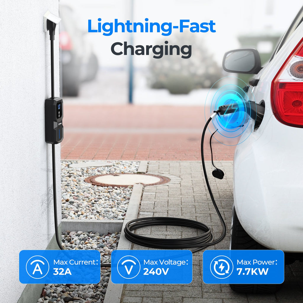 TOPDON Level 2 Portable EV Charger 32A, NEMA14-50P w/5-15P Adaptor