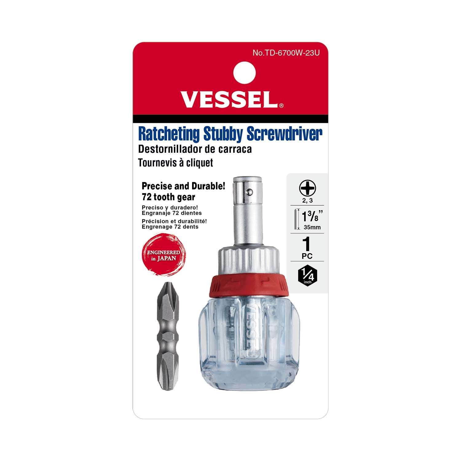 CRYSTALINE Ratchet Stubby Screwdriver Set