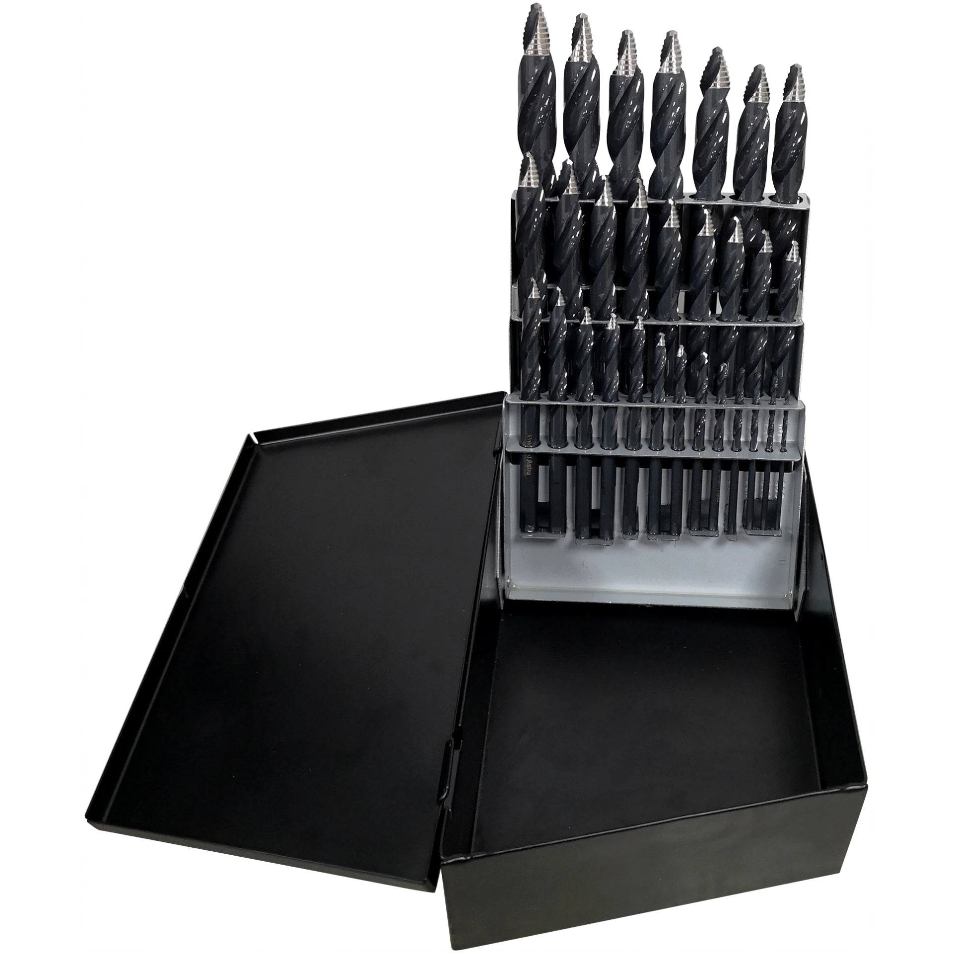 ONYX 29pc TurboStep HSS Reduced Shank Mechanics Length Drill Bits