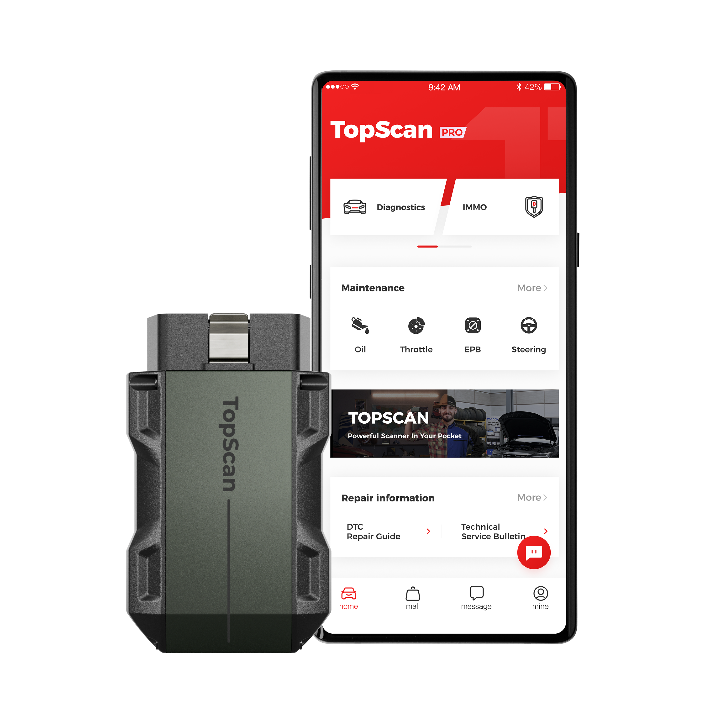TOPDON Pocket-Size Bluetooth Scan Tool w/ Bi-Directional Controls